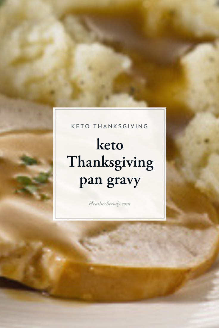 Flour, cornstarch or arrowroot flour are traditionally added to pan drippings to thicken your gravy, but these have 6 to 7 grams of carbs per tablespoon. A keto-friendly alternative is to use guar gum. Make sure you have your guar gum on hand before your holiday in order to make a low-carb pan gravy. #keto #thankgiving #ketorecipes #ketoholiday