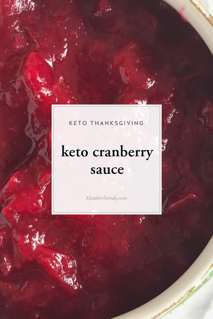 It really couldn't be simpler to make yummy can't-taste-the-difference low-carb cranberry sauce: you boil fresh cranberries with water & sweetener and some freshly grated orange peel. I like to use Swerve natural low carb confectioners Sweetener in my cranberry sauce recipe since it imparts no usable carbs (the carbs listed on the nutrition label aren't used by the body) and measures cup for just like sugar. #keto #thankgiving #ketorecipes #ketoholiday