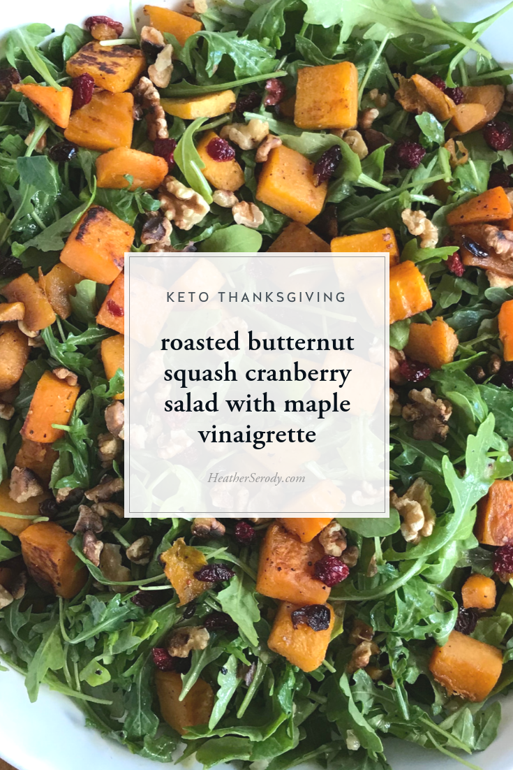 roasted butternut squash cranberry salad with maple vinaigrette | Thrive In Midlife - My adaptation uses stevia sweetened cranberries (super easy to...