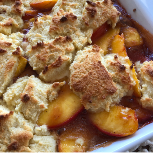 lowcarb peach cobbler Heather Beardsley Coaching